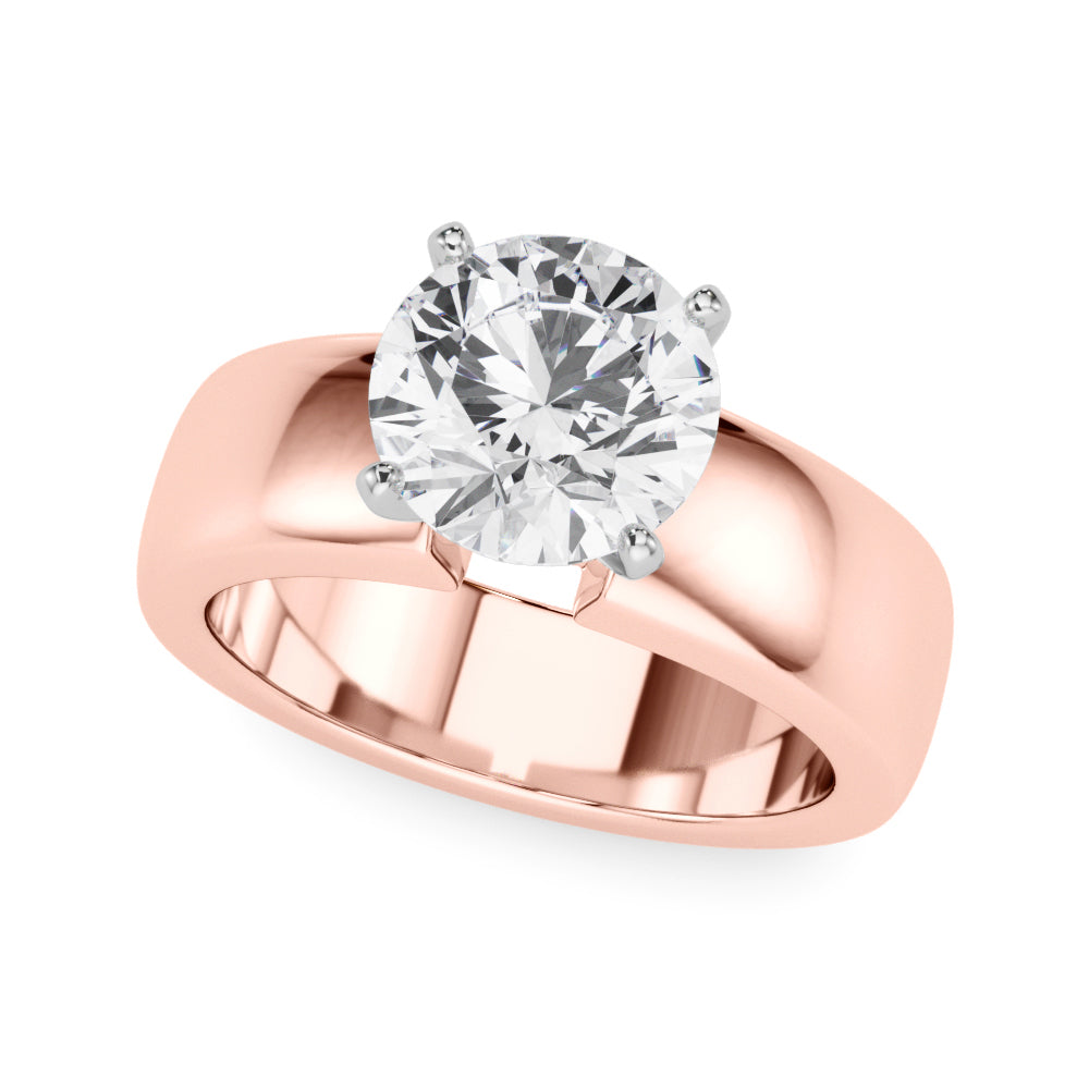 Enchanted Solitaires Round Diamond Engagement Ring — 9K/18K Gold & Platinum