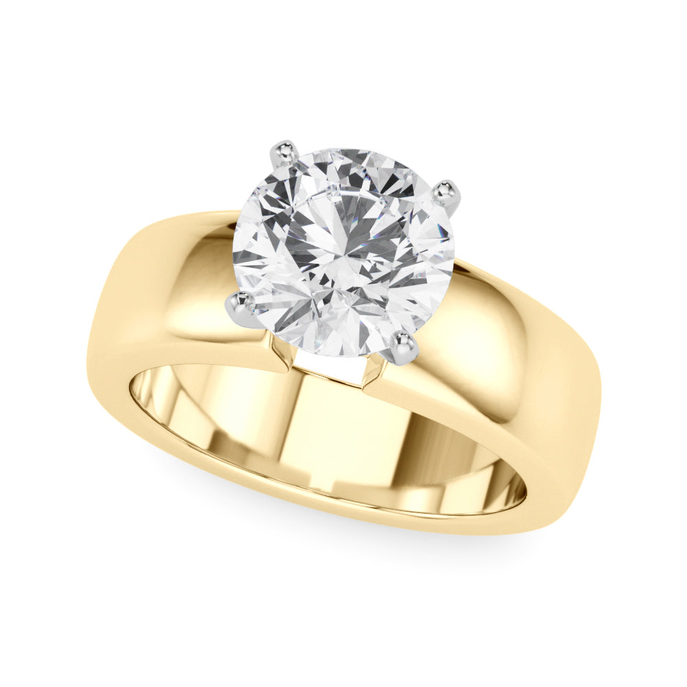 Enchanted Solitaires Round Diamond Engagement Ring — 9K/18K Gold & Platinum