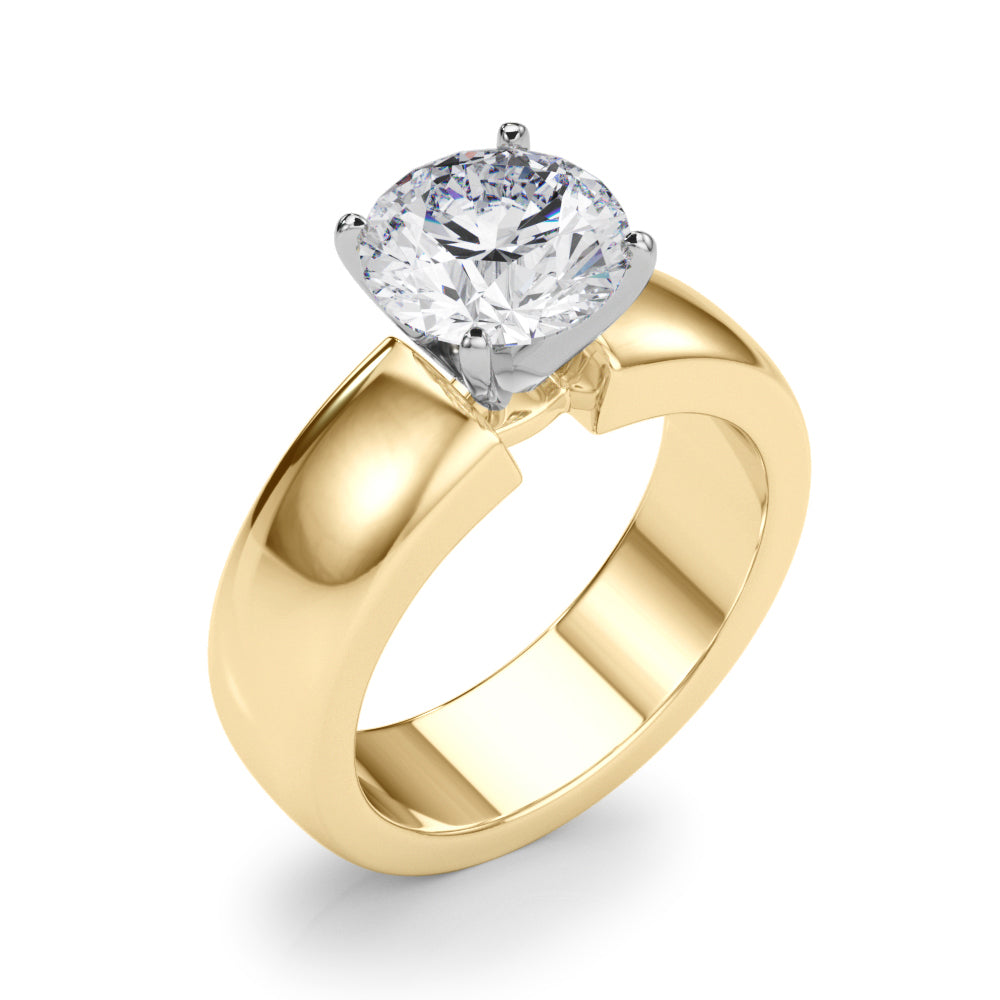 Enchanted Solitaires Round Diamond Engagement Ring — 9K/18K Gold & Platinum