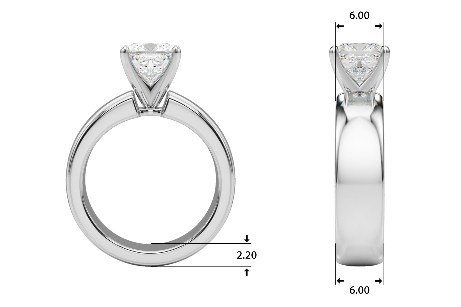 Enchanted Solitaires Round Diamond Engagement Ring — 9K/18K Gold & Platinum