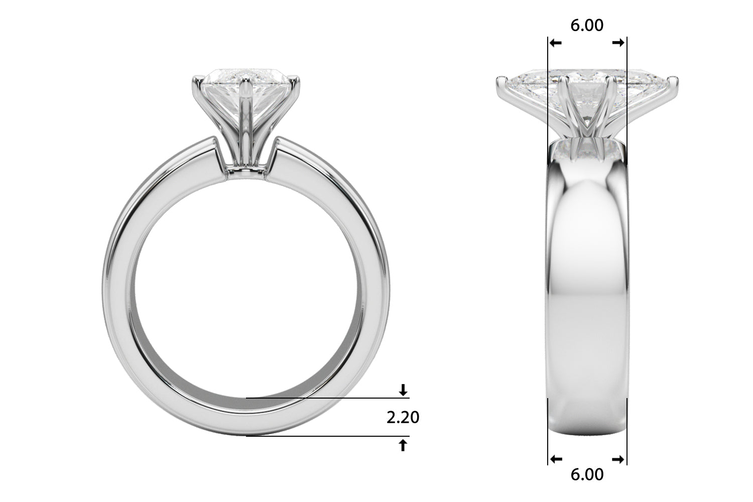 Enchanted Solitaires Round Diamond Engagement Ring — 9K/18K Gold & Platinum