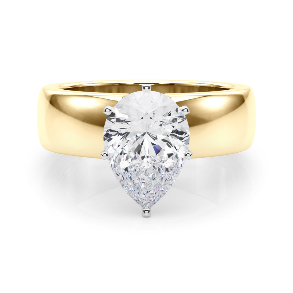 Enchanted Solitaires Round Diamond Engagement Ring — 9K/18K Gold & Platinum