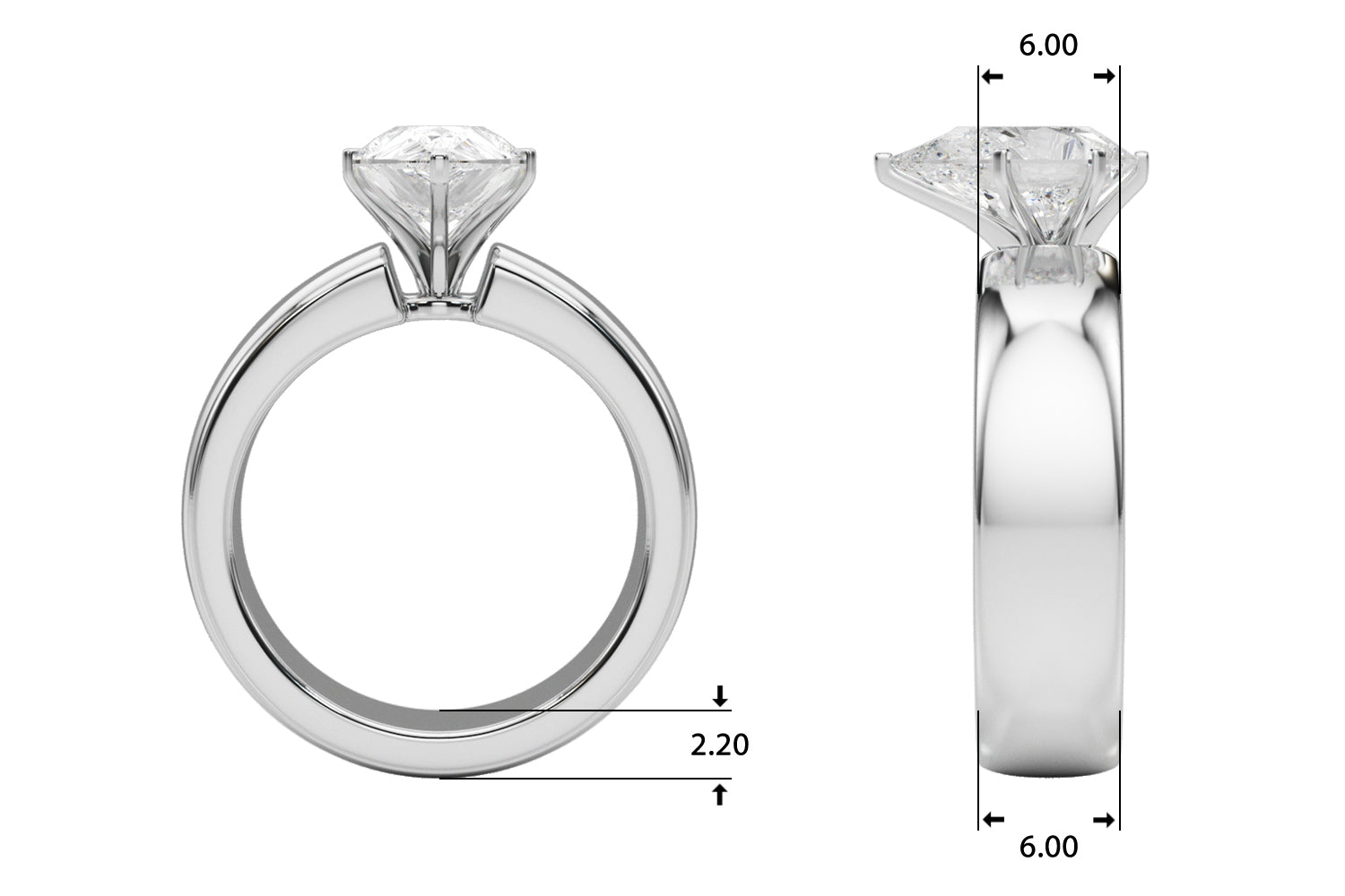 Enchanted Solitaires Round Diamond Engagement Ring — 9K/18K Gold & Platinum