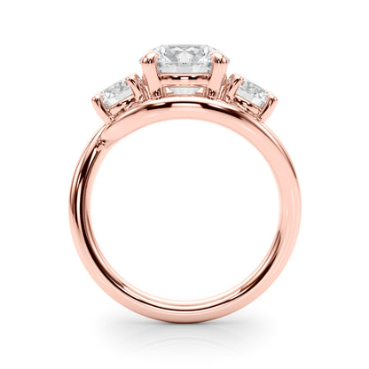0.50-2.00ct Lab-Grown Round Cut Diamond Three Stone Engagement Ring in 18K Gold