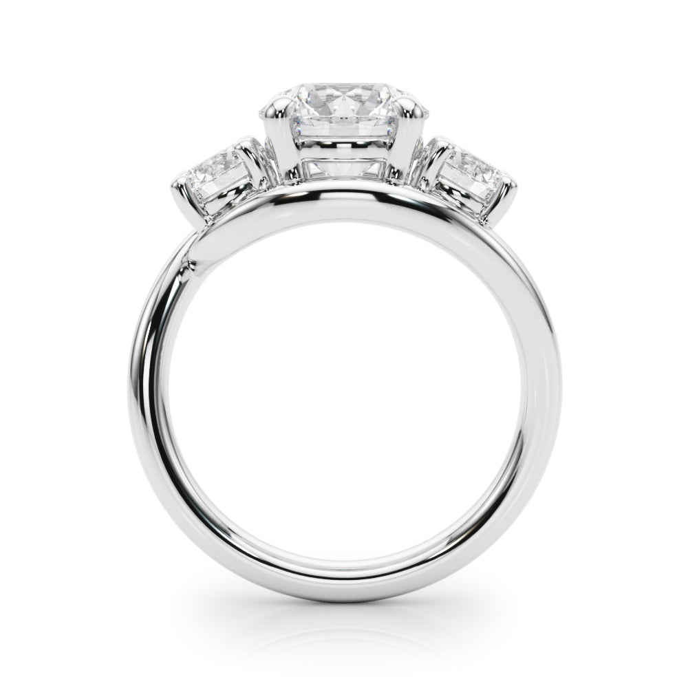 Brilliant Three-Stone Round Diamond Engagement Ring — 9K/18K Gold & Platinum
