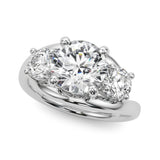 0.50-2.00ct Lab-Grown Round Cut Diamond Three Stone Engagement Ring in 18K Gold