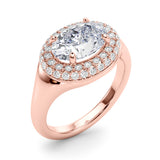 Pristine Trellis Oval Diamond Engagement Ring — 9K/18K Gold & Platinum
