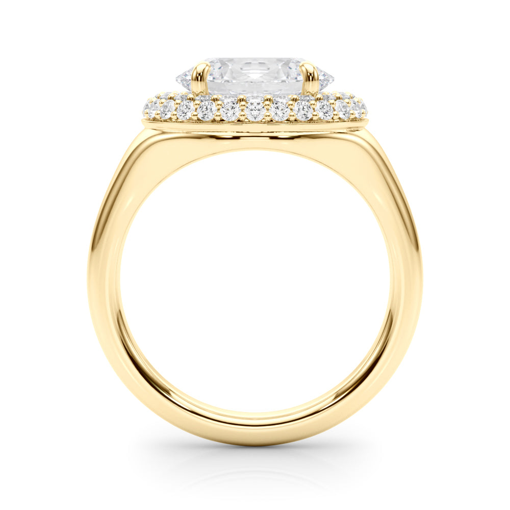Pristine Trellis Oval Diamond Engagement Ring — 9K/18K Gold & Platinum