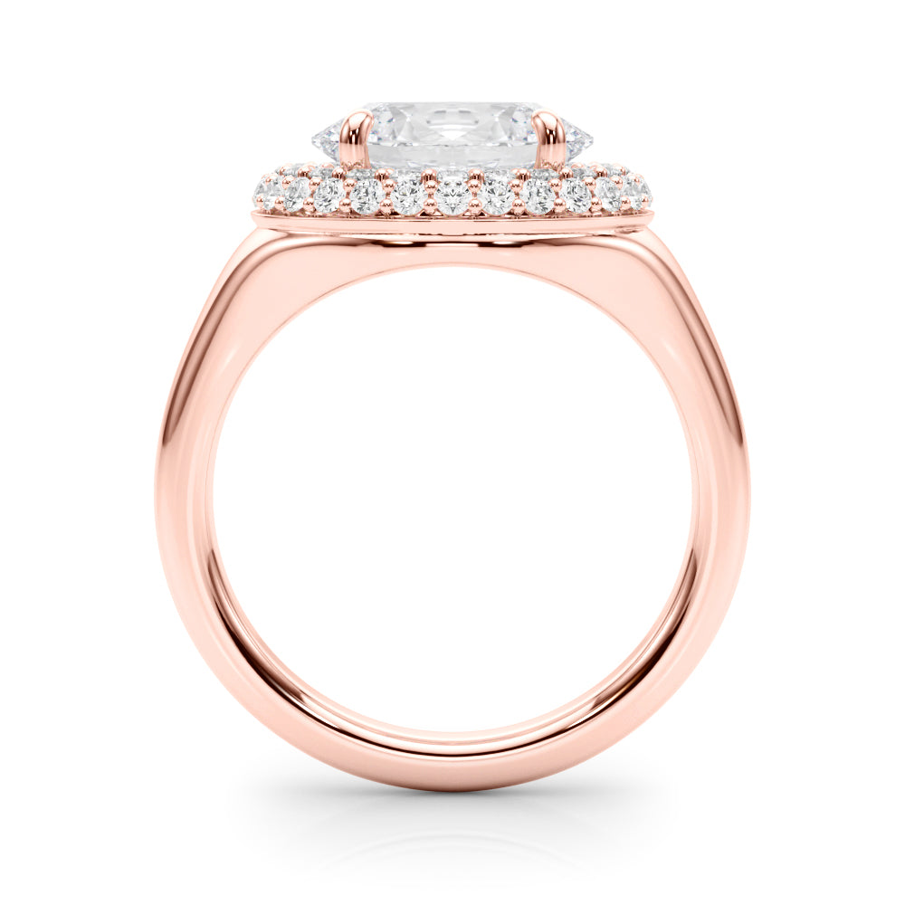 Pristine Trellis Oval Diamond Engagement Ring — 9K/18K Gold & Platinum