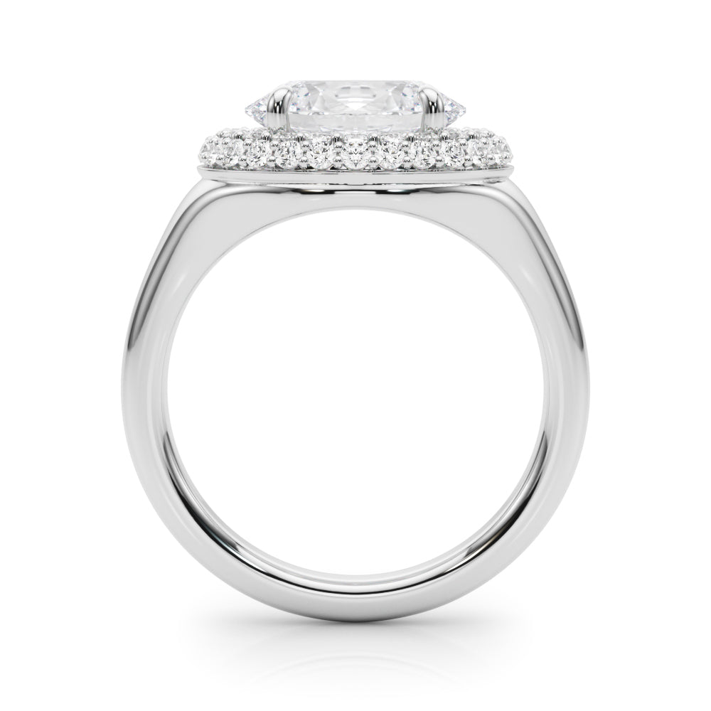 Pristine Trellis Oval Diamond Engagement Ring — 9K/18K Gold & Platinum