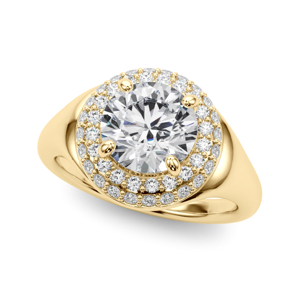 Devoted Trellis Round Diamond Engagement Ring — 9K/18K Gold & Platinum
