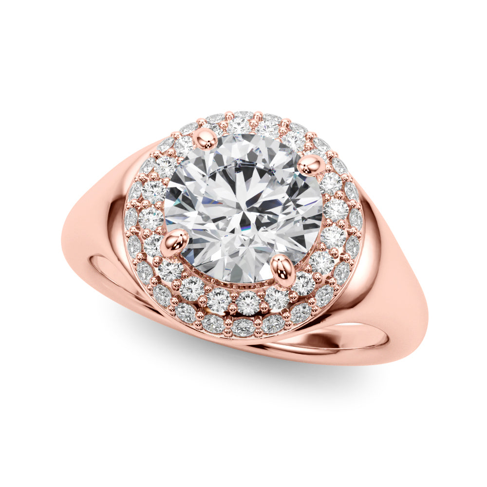 Devoted Trellis Round Diamond Engagement Ring — 9K/18K Gold & Platinum