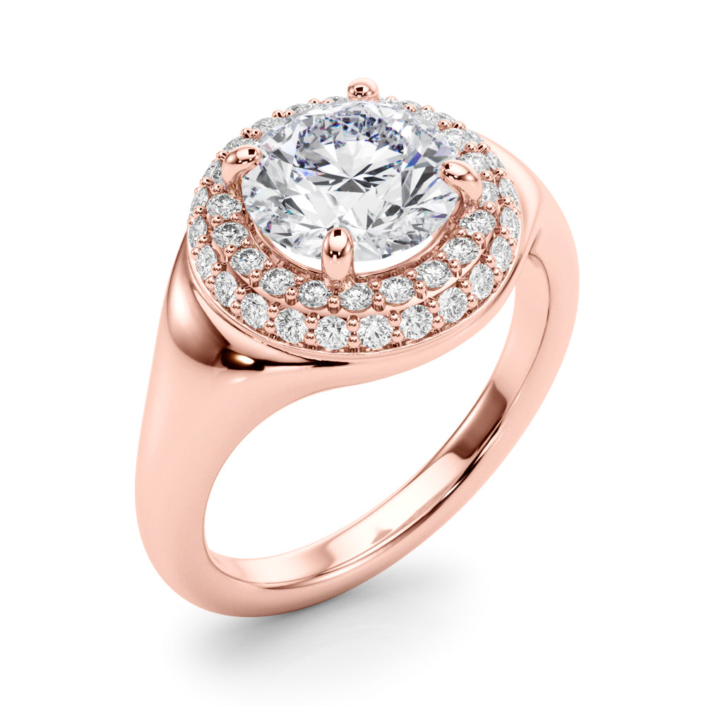 Devoted Trellis Round Diamond Engagement Ring — 9K/18K Gold & Platinum