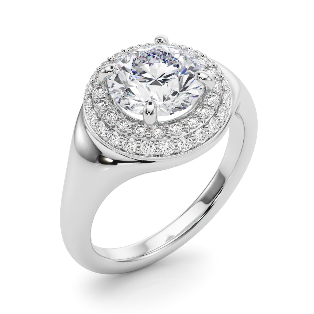 Devoted Trellis Round Diamond Engagement Ring — 9K/18K Gold & Platinum