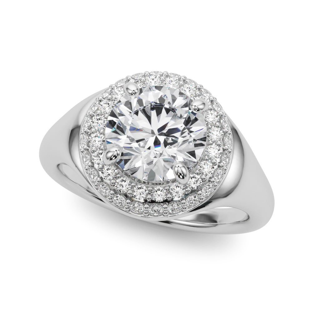 Devoted Trellis Round Diamond Engagement Ring — 9K/18K Gold & Platinum