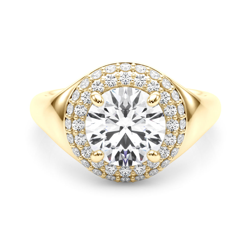 Devoted Trellis Round Diamond Engagement Ring — 9K/18K Gold & Platinum