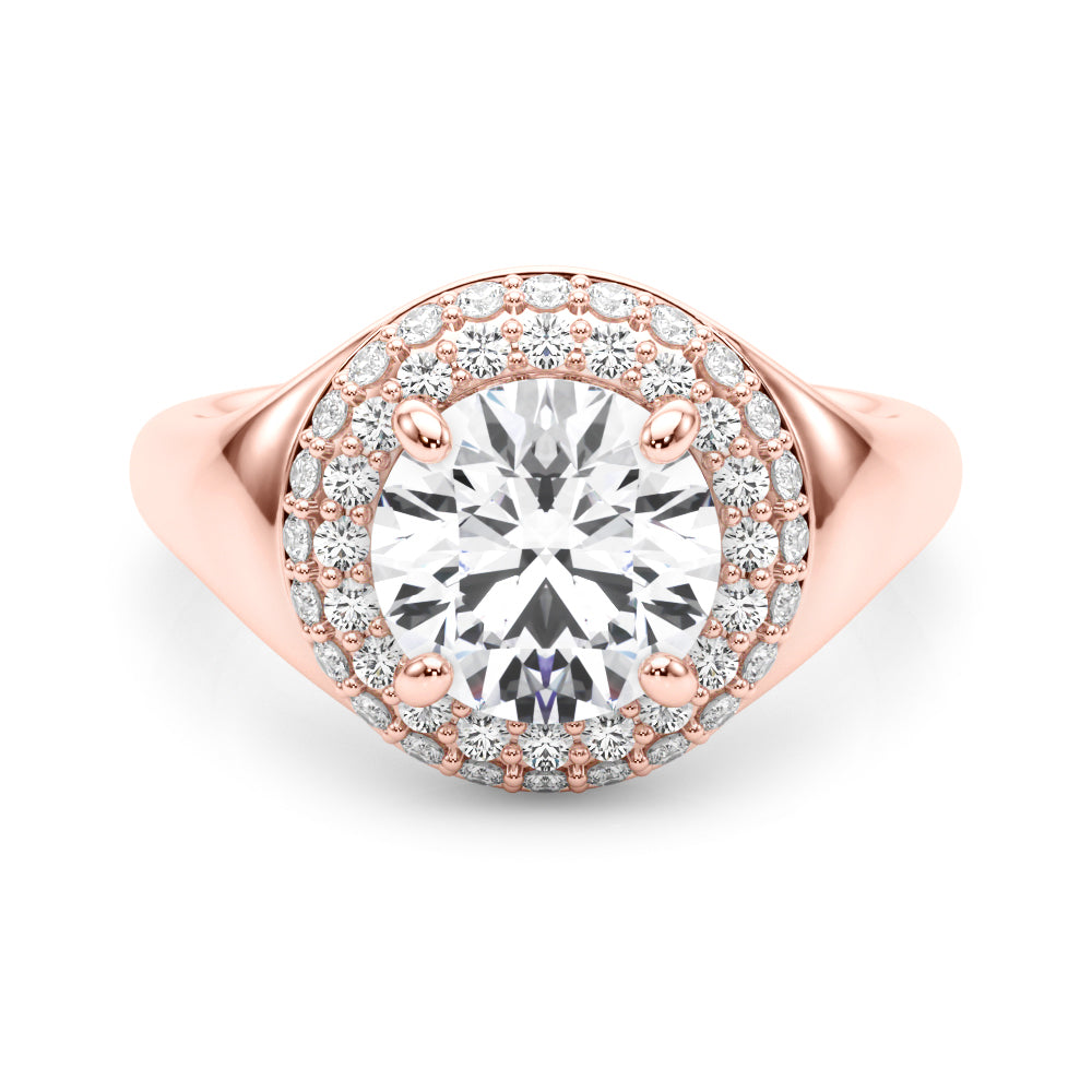 Devoted Trellis Round Diamond Engagement Ring — 9K/18K Gold & Platinum