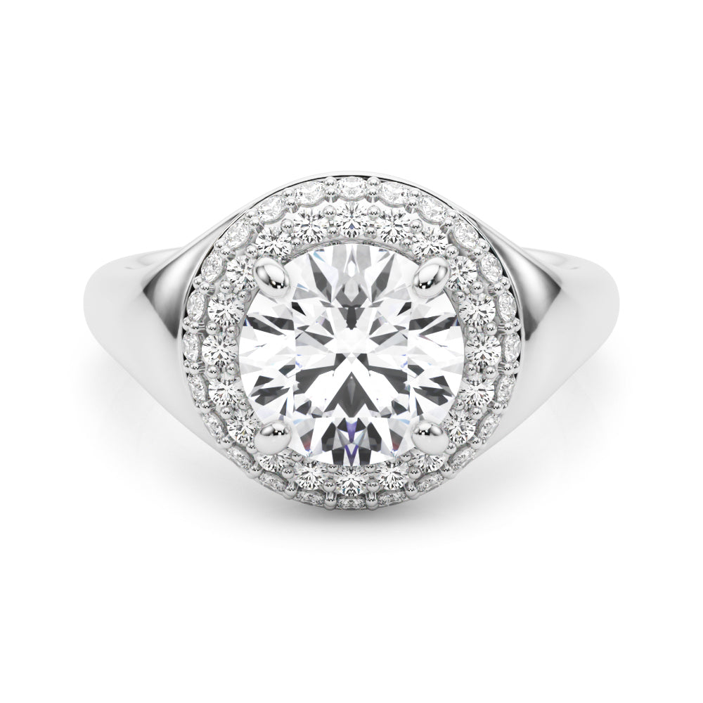 Devoted Trellis Round Diamond Engagement Ring — 9K/18K Gold & Platinum