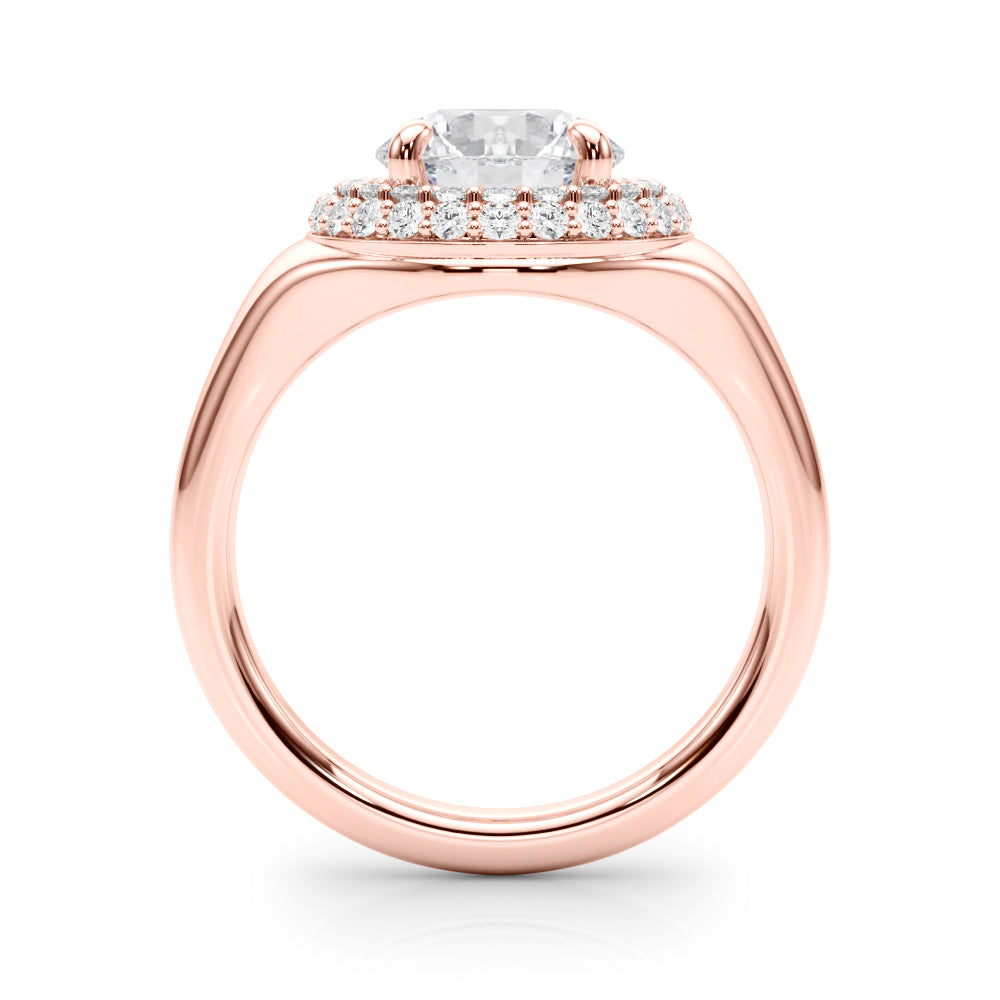 Devoted Trellis Round Diamond Engagement Ring — 9K/18K Gold & Platinum