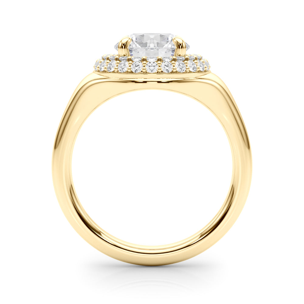 Devoted Trellis Round Diamond Engagement Ring — 9K/18K Gold & Platinum