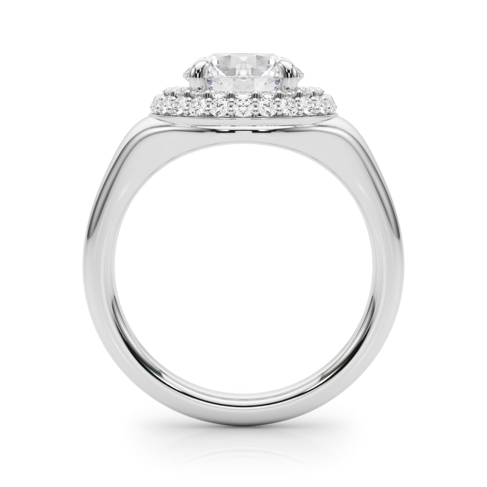 Devoted Trellis Round Diamond Engagement Ring — 9K/18K Gold & Platinum
