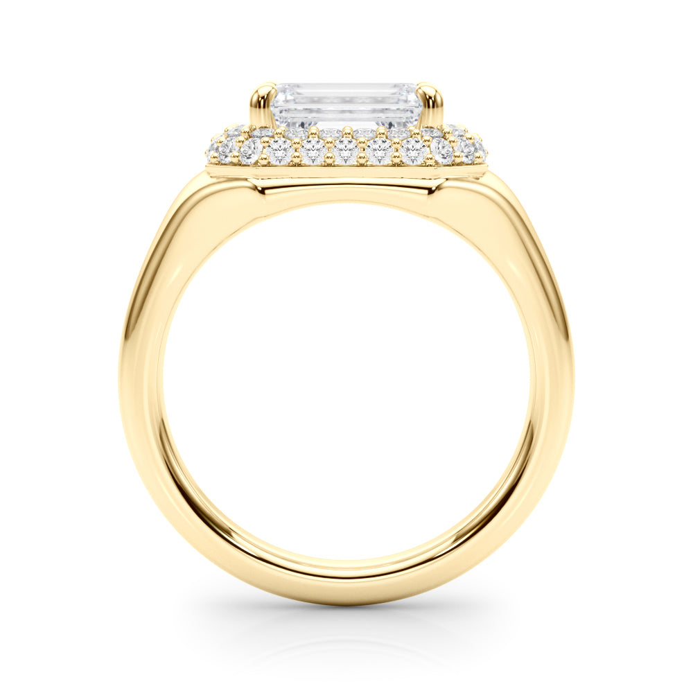 Adored Trellis Emerald Diamond Engagement Ring — 9K/18K Gold & Platinum