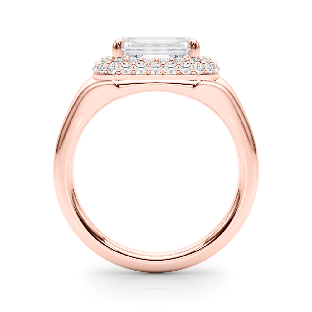 Adored Trellis Emerald Diamond Engagement Ring — 9K/18K Gold & Platinum