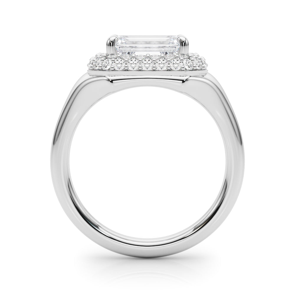 Adored Trellis Emerald Diamond Engagement Ring — 9K/18K Gold & Platinum