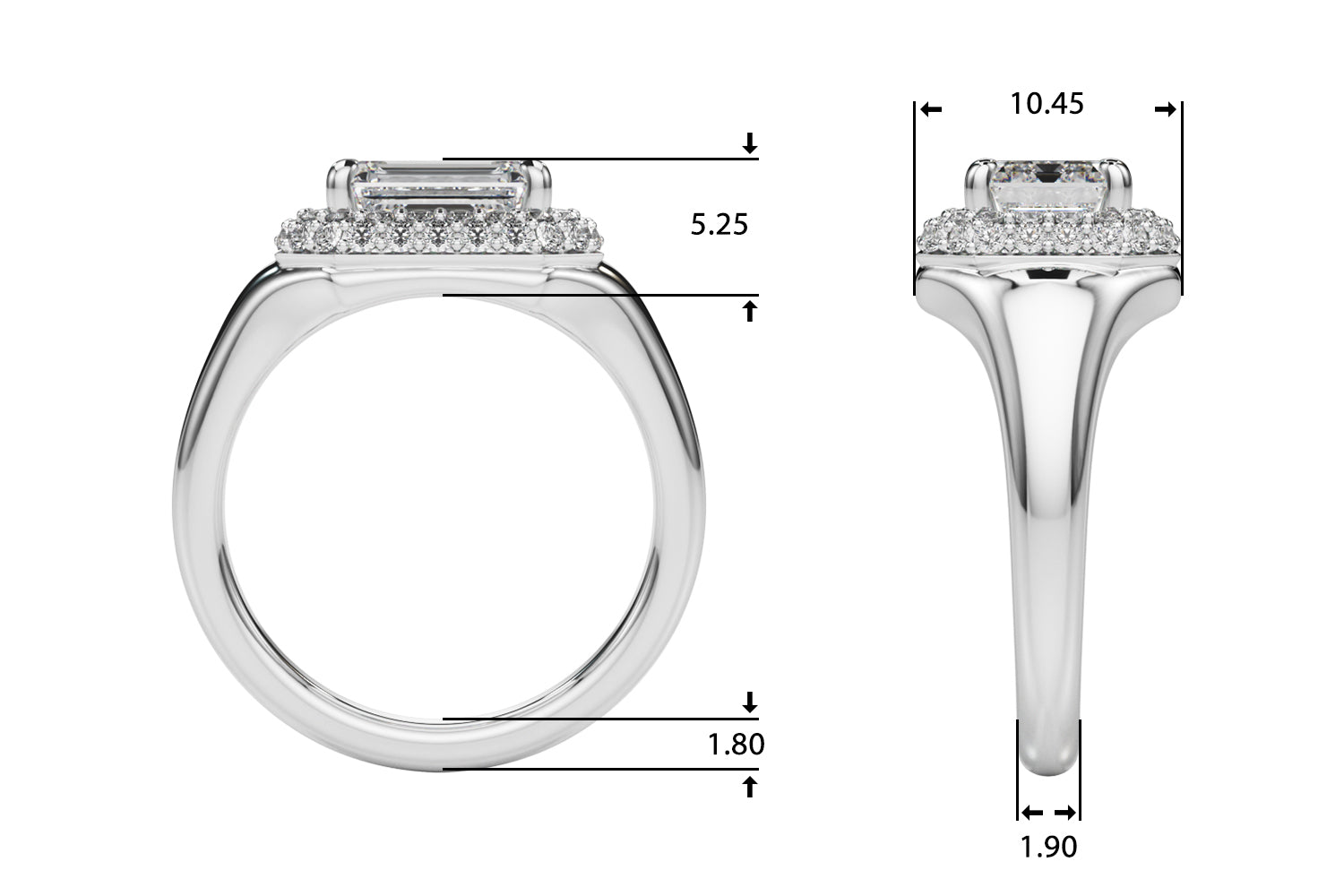 Adored Trellis Emerald Diamond Engagement Ring — 9K/18K Gold & Platinum