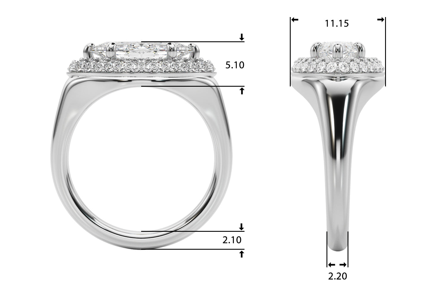 Resplendent Trellis Marquise Diamond Engagement Ring — 9K/18K Gold & Platinum