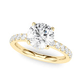 Cherished Rd Center Round Diamond Engagement Ring — 9K/18K Gold & Platinum