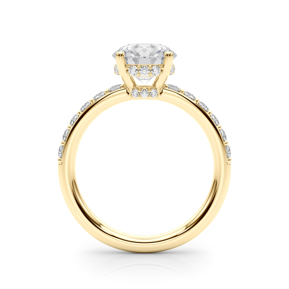 Cherished Rd Center Round Diamond Engagement Ring — 9K/18K Gold & Platinum