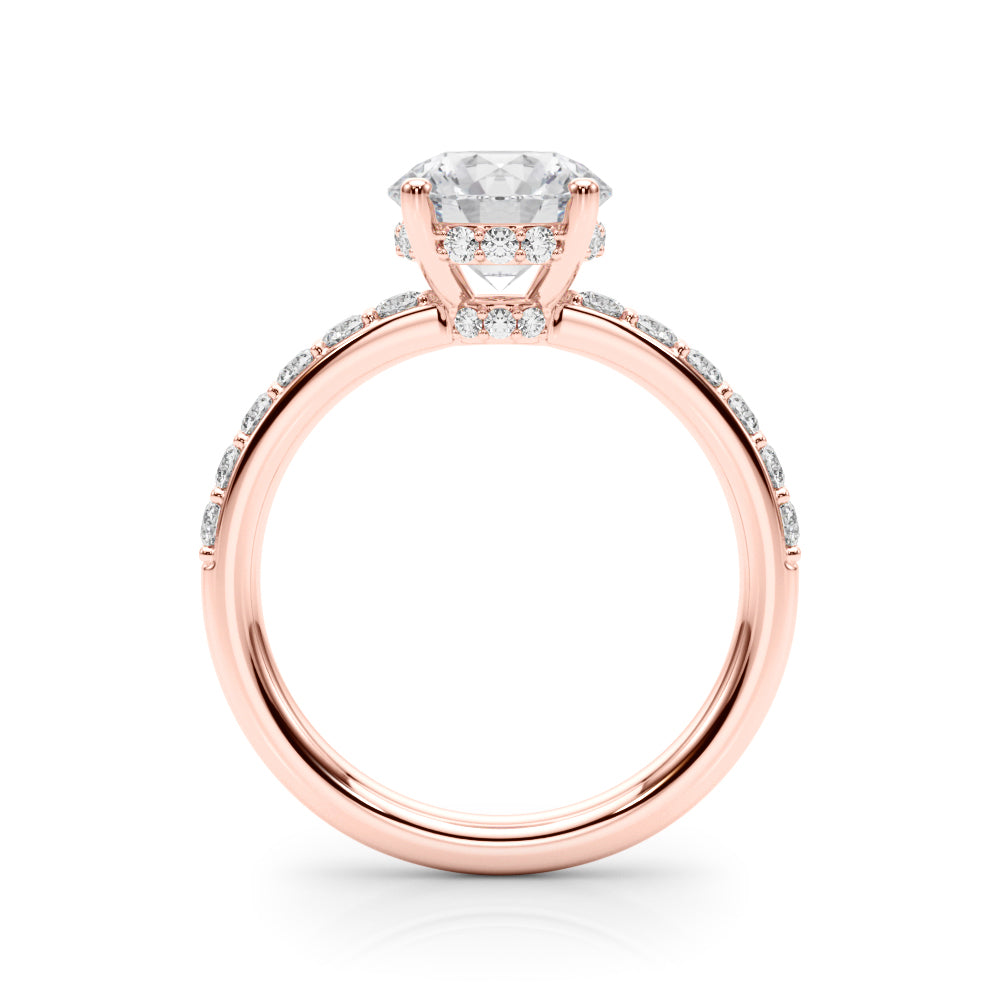 Cherished Rd Center Round Diamond Engagement Ring — 9K/18K Gold & Platinum