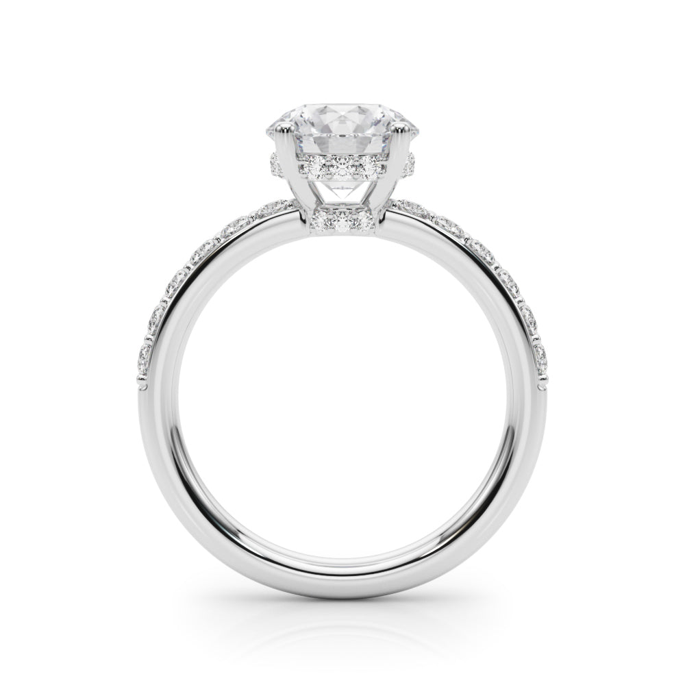 Cherished Rd Center Round Diamond Engagement Ring — 9K/18K Gold & Platinum