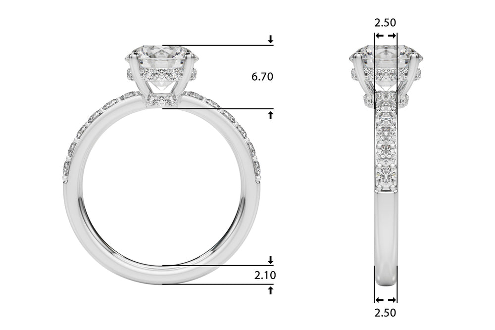 Cherished Rd Center Round Diamond Engagement Ring — 9K/18K Gold & Platinum