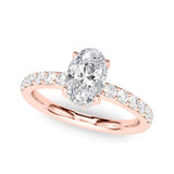Noble Ov Center Oval Diamond Engagement Ring — 9K/18K Gold & Platinum