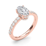 Noble Ov Center Oval Diamond Engagement Ring — 9K/18K Gold & Platinum