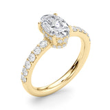 Noble Ov Center Oval Diamond Engagement Ring — 9K/18K Gold & Platinum