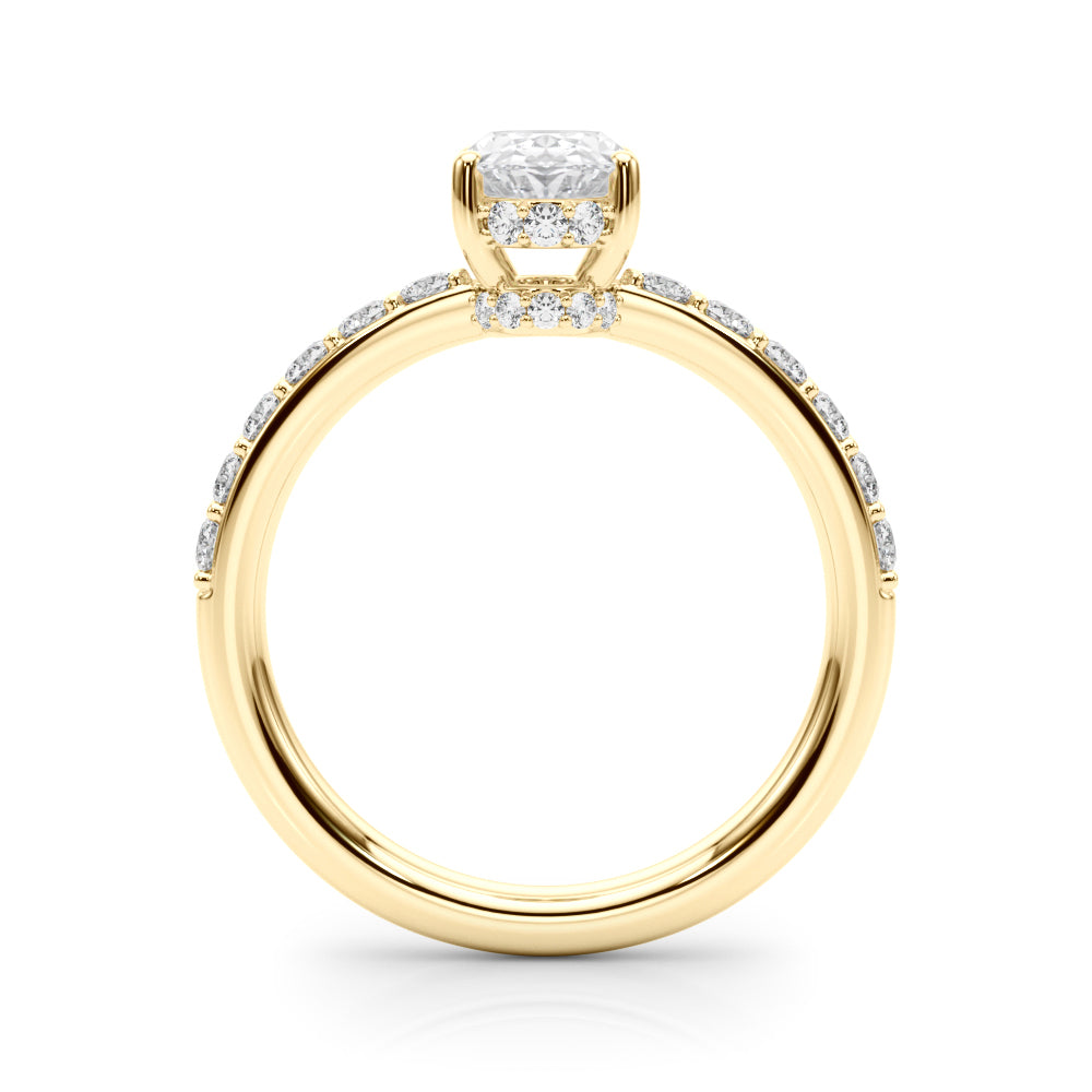 Noble Ov Center Oval Diamond Engagement Ring — 9K/18K Gold & Platinum