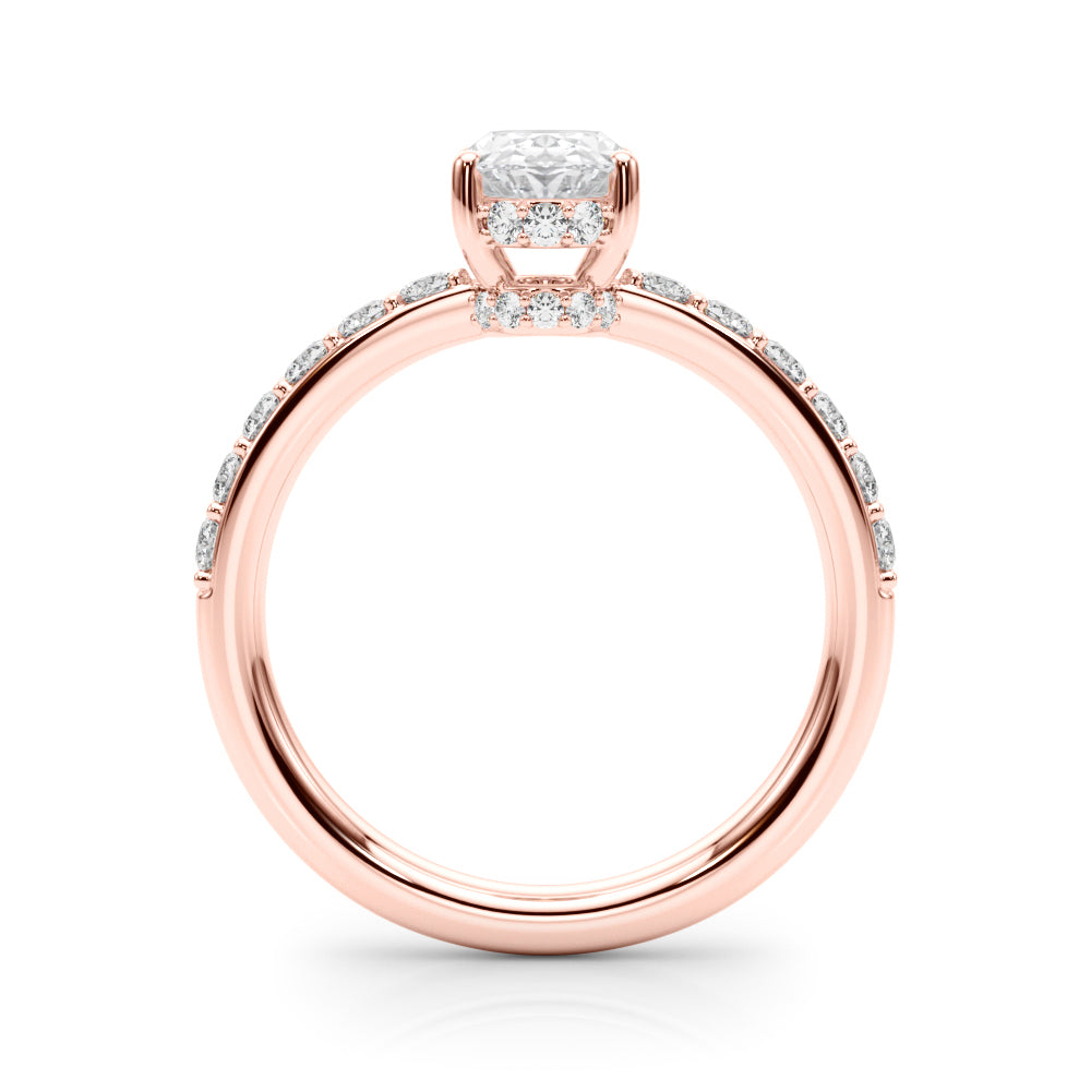 Noble Ov Center Oval Diamond Engagement Ring — 9K/18K Gold & Platinum