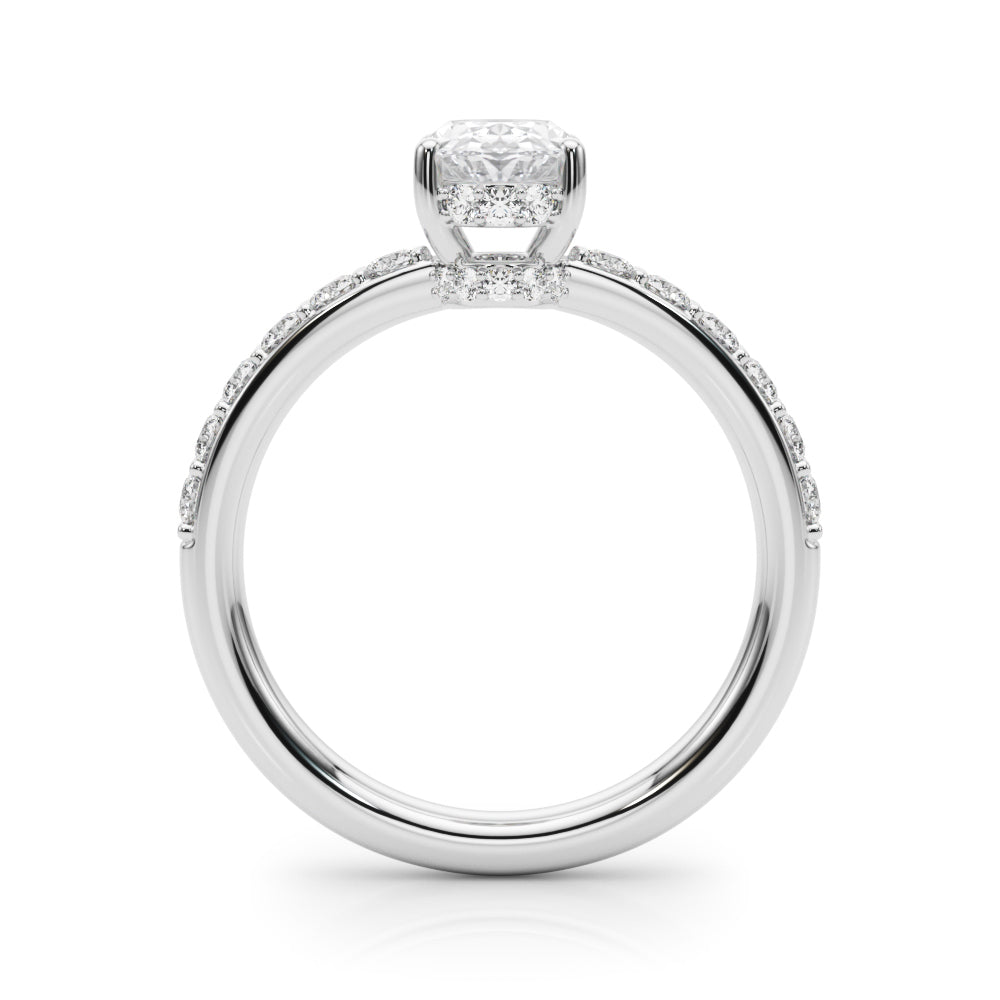 Noble Ov Center Oval Diamond Engagement Ring — 9K/18K Gold & Platinum