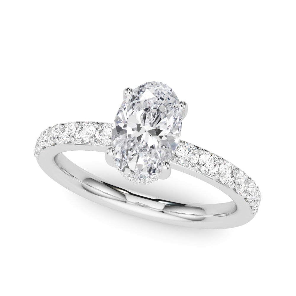 Noble Ov Center Oval Diamond Engagement Ring — 9K/18K Gold & Platinum