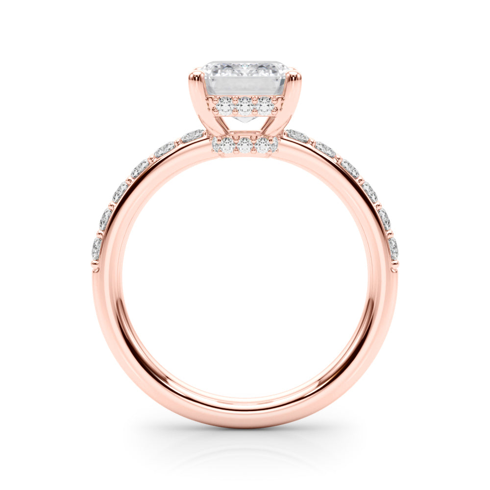 Classic Em Center Emerald Diamond Engagement Ring — 9K/18K Gold & Platinum
