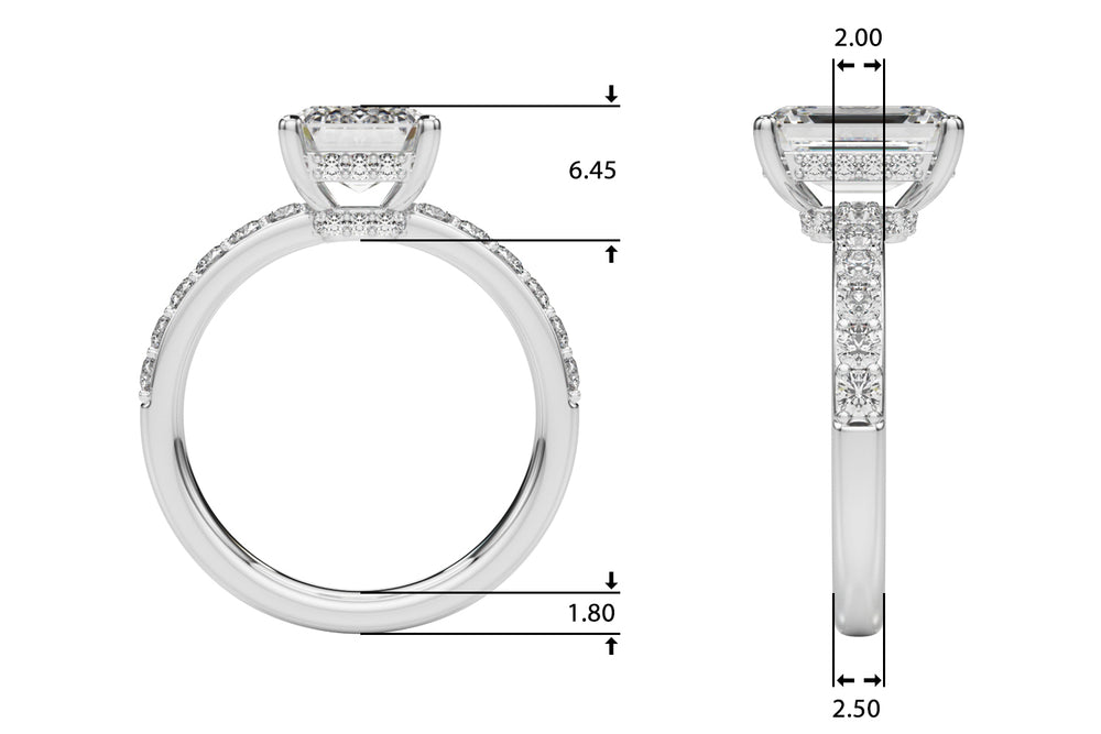 Classic Em Center Emerald Diamond Engagement Ring — 9K/18K Gold & Platinum