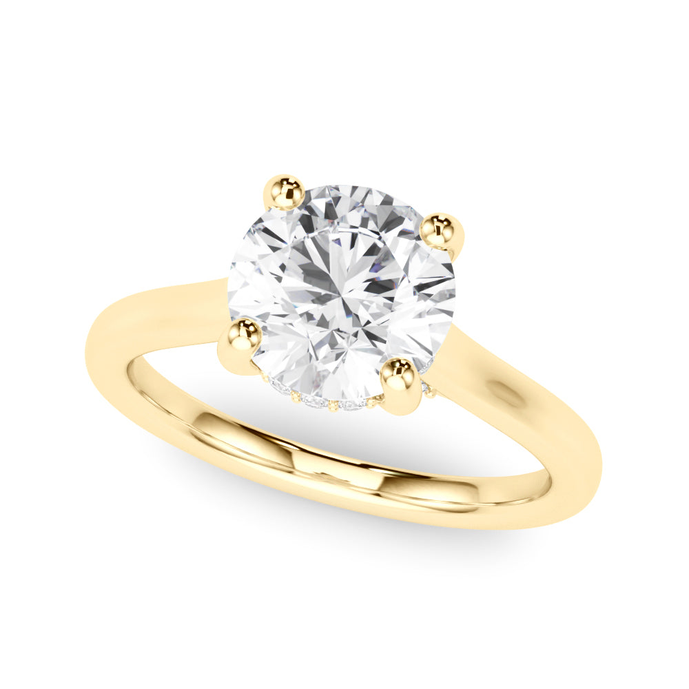 Timeless Sidestone Round Diamond Engagement Ring — 9K/18K Gold & Platinum