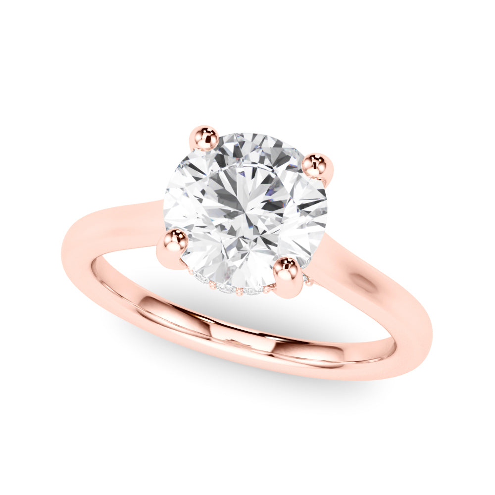 Timeless Sidestone Round Diamond Engagement Ring — 9K/18K Gold & Platinum