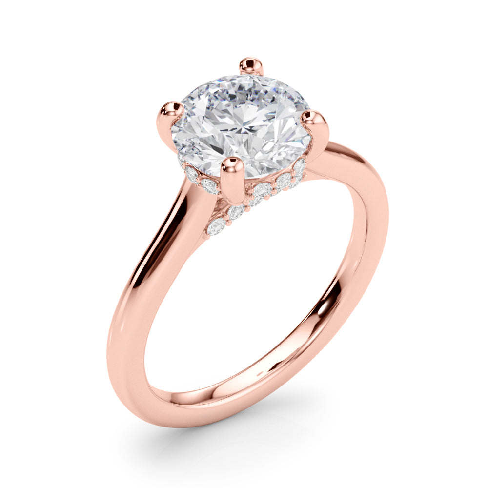 Timeless Sidestone Round Diamond Engagement Ring — 9K/18K Gold & Platinum