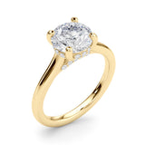 Timeless Sidestone Round Diamond Engagement Ring — 9K/18K Gold & Platinum