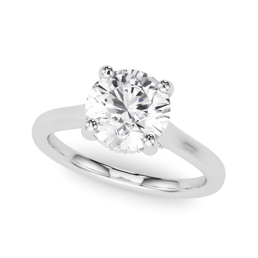Timeless Sidestone Round Diamond Engagement Ring — 9K/18K Gold & Platinum