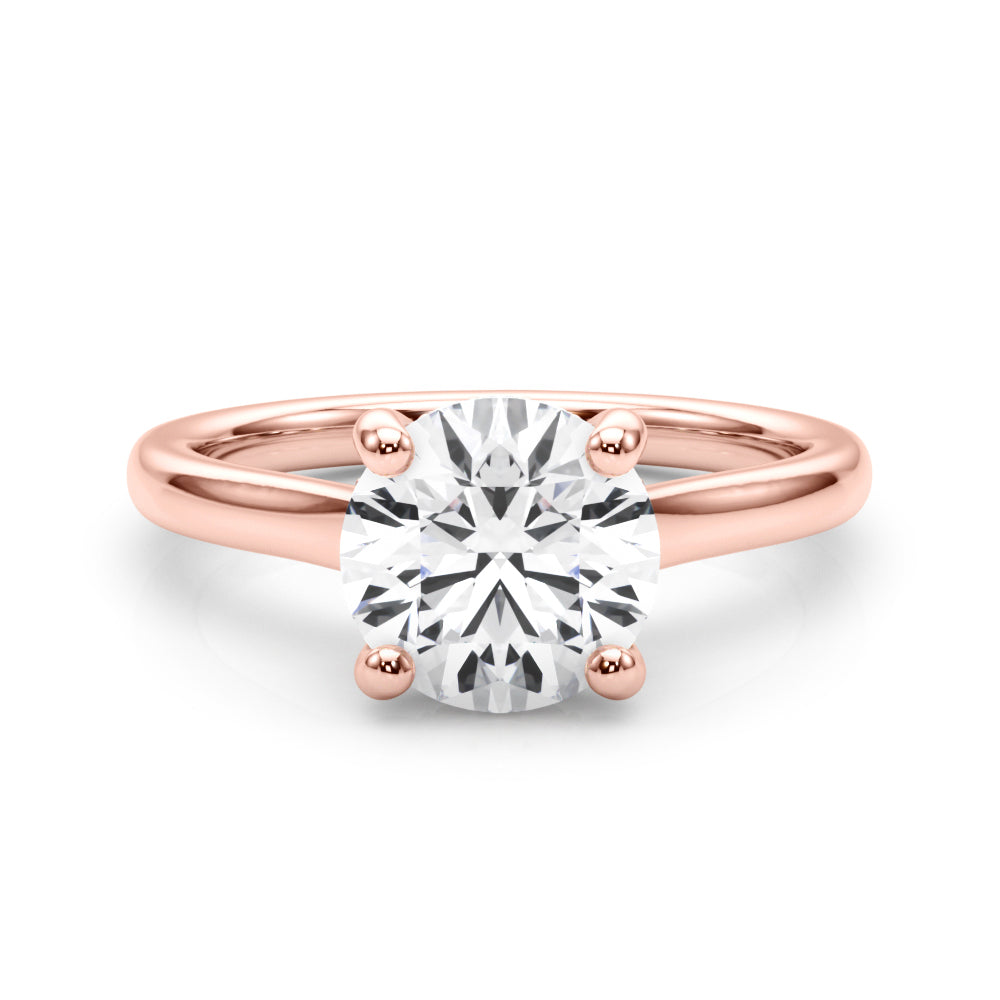Timeless Sidestone Round Diamond Engagement Ring — 9K/18K Gold & Platinum